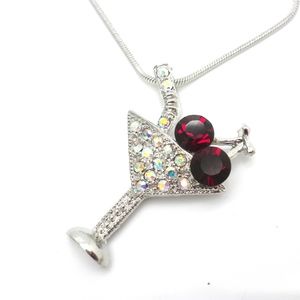 Swarovski Crystal Cherry Martini Necklace
